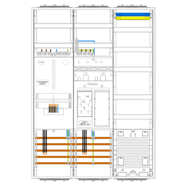 F-Tronic Zählerschrank 3.HZ 1 Zähler, eHZ 1 Zähler, 1 Leer, Verteiler, APZ
